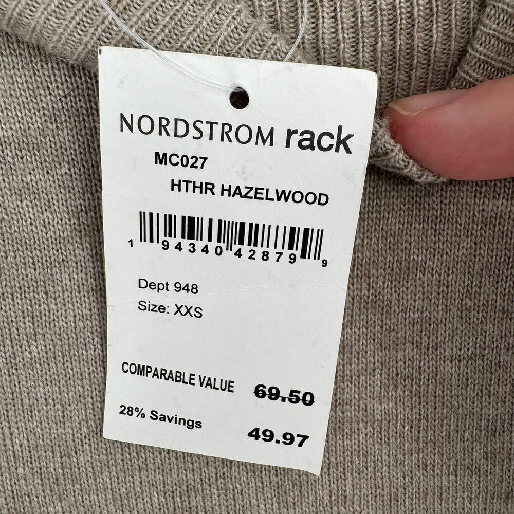 Madewell Ashbury Mockneck Sweater Womens XXS Beige Merino Wool Alpaca NEW - Picture 8 of 14